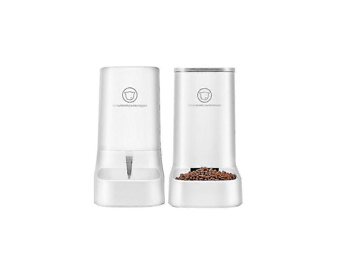 Dispensador Automático de Ração e Água para Animais de Estimação, Branco AQUAFORGE
