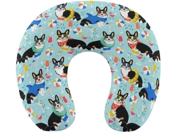 Almofada de Viag Fofa em Formato Corgi para Avião, Espuma Viscoelástica Suporte do Pescoço, Acessórios,