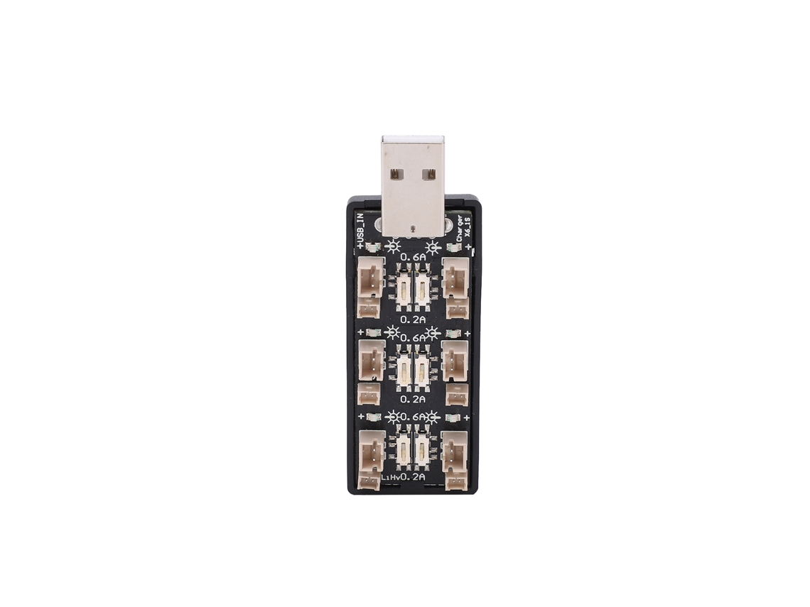 Yuru carregador de Bateria Lipo Usb 6 Canais 3.8v 2.5 4.35v com Indicadores Led 1s 0.2a/0.6a