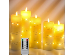 Luzes Led, Luzes a Bateria com Cordões de Embutidos, Pacote com 5 Unidades, Ff BRILVIBERA