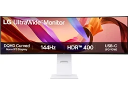 Monitor LG UltraWide Curvo 49U950A-W.AEU (49'' - Dual-QHD - 5 ms - 144 Hz - Branco)