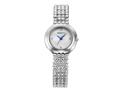Relógio Pulseira Feminino de Aço Inoxidável com Strass Movimento de Quartzo