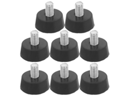 Conjunto De 8 Pés De Borracha Com Parafusos M10 Para Absorção De Ruído E Impacto.