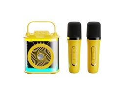 Mini Máquina De Karaokê Para Crianças E Adultos, Alto Falante Bluetooth Portátil Com 2 Microfones Sem Fio, Conjunto De Alto Falante Com Micr Yizhood