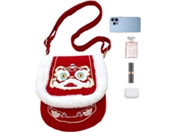 Bolsa Tote Fofa de Mão Feminina Tradicional Vermelha Pelúcia, Ombro Elegante para Mulheres e Meninas CHABERLU
