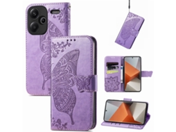 Capa Protetora Flip Com Relevoroxo Claro com Cordão, Redmi Note 14 5g