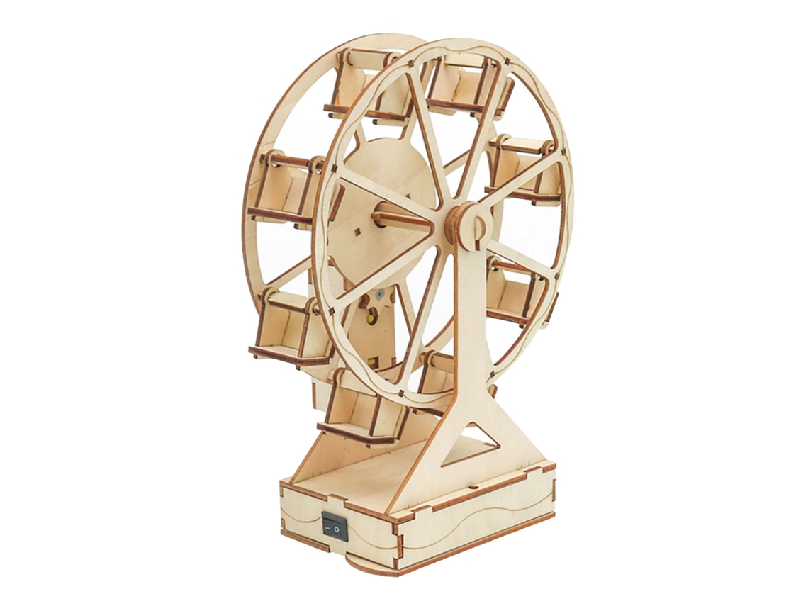 Kit De Construção De Roda Da Sorte De Madeira 3d Modelo Científico Diy