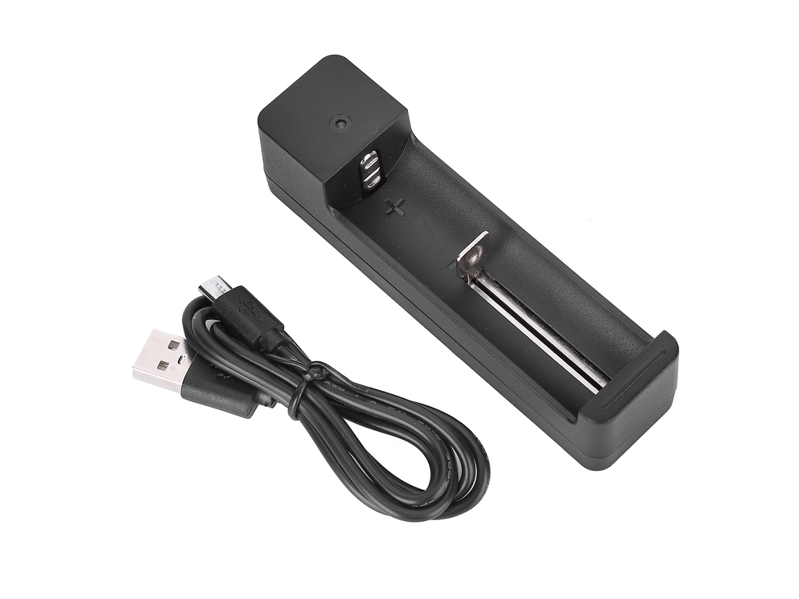 Black Pc Universal Single Slot Usb Battery Charger Adapter Led Intelligent Charging For Li Ion Cell 18650 26650 14500 LAXISCREED