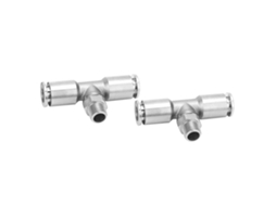 Conector Pneumático Triplo Laxiscreed De 8mm, Em Cobre Niquelado, Com Ligação Rápida Compatível Com Rosca Bspp
