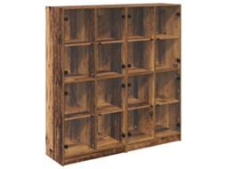 Conjunto 2 Estante De Armazenamento Vidaxl Castanho Derivados De Madeira (68 X 37 X 142 Cm)