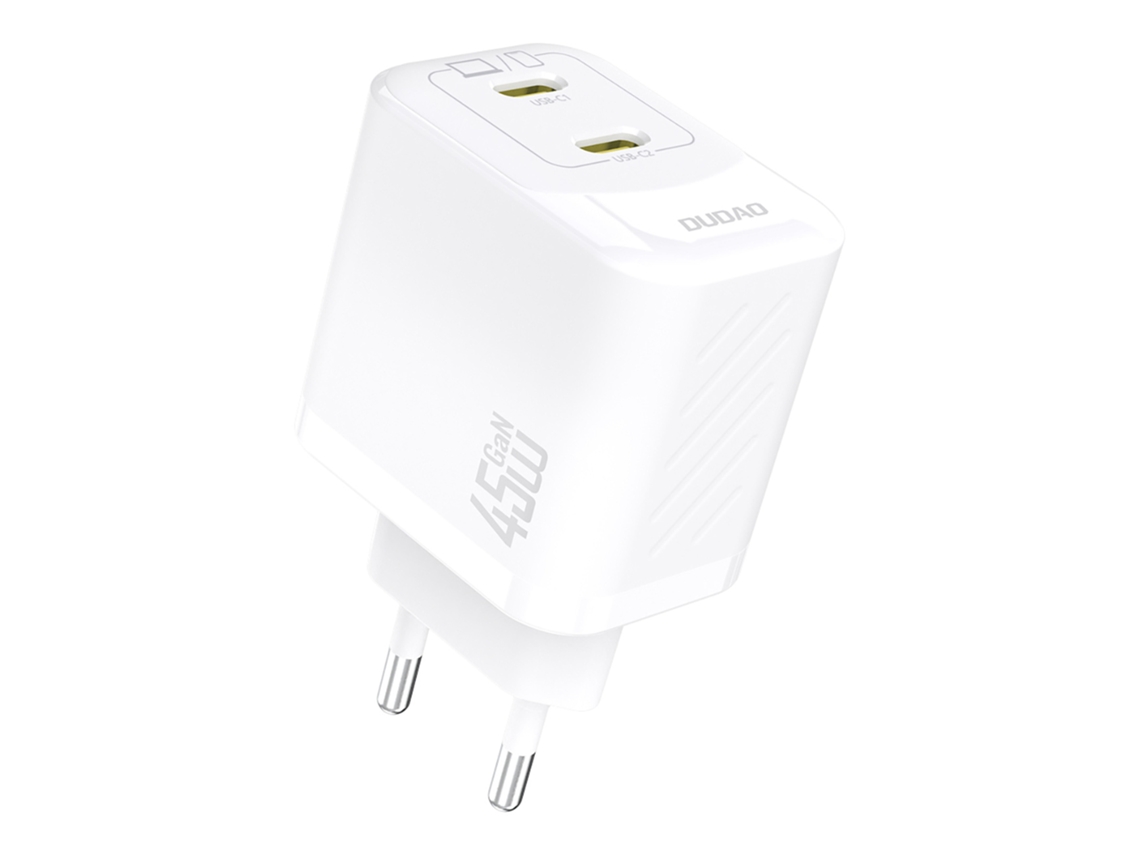 Ładowarka Sieciowa 2xusb c Gan Pd 45w Biała DUDAO