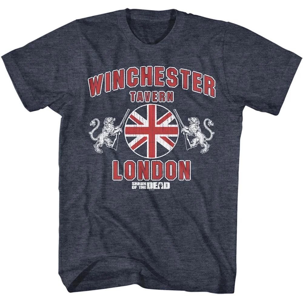 Rockinstone Shaun Of The Dead Movie Winchester London Heather Navy Adult T-shirt Size:xxxl