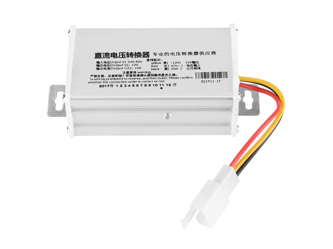 Conversor Adaptador 24v 60v para 12v 10a 120w para Patinete Elétrico, Bicicleta Elétrica e Veículo Elétrico Transformador