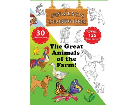 Livro Great Animals of the Farm! Fun Facts Coloring Book de Daniel Gershkovitz (Inglês - Capa Dura)