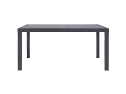 Mesa de jardim Castanho em plástico com visual Vime, EXCLUSIVA DA MAISON (150x90x72 cm)