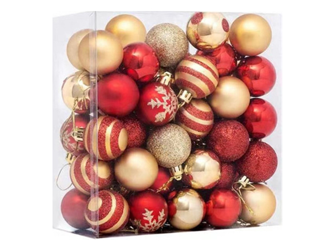 Jortmrd50 Bolas De Natal De Plástico Douradas E Vermelhas