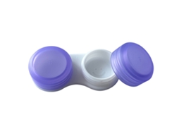 Caixa De Lentes De Contato-6 * 2,8 * 1,6 Cm - Caixa Dupla Com Topo Giratório - Roxo Transparente