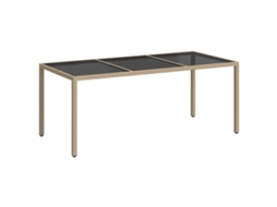 Maison Exclusive - Mesa De Jardim 190x90x75 Cm Vidro Temperado E Vime Pe Bege