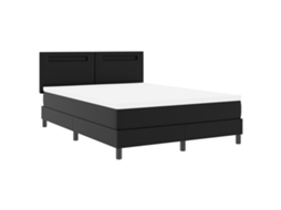 Conjunto 1 Cama De Quarto Vidaxl Preto Couro Sintético (140 X 200 Cm)