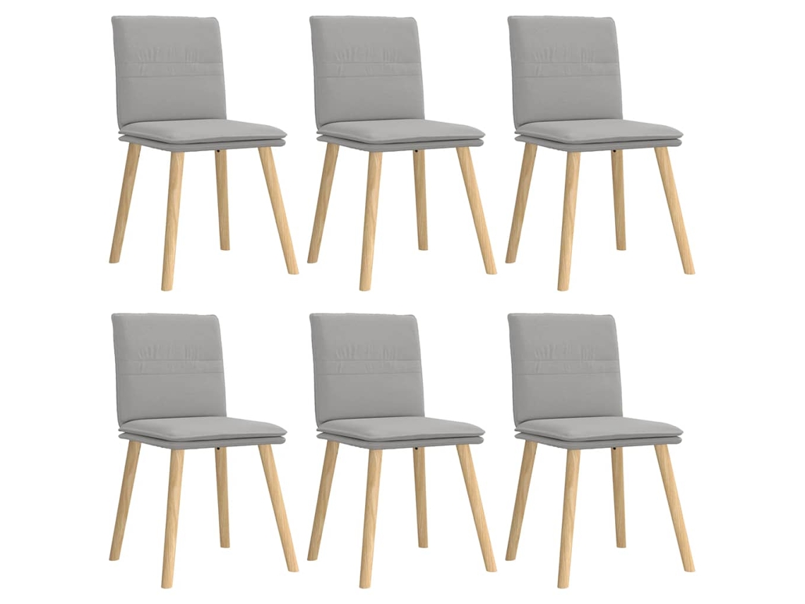 Cadeiras de Jantar 6 Pcs Tecido Cinza Nuvem MAISON EXCLUSIVE