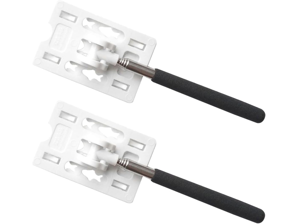 2 Suportes Extensíveis Para Cartão De Pedágio Em Aço Inoxidável 304 E Abs, Branco/preto, Suporte Para Cartão