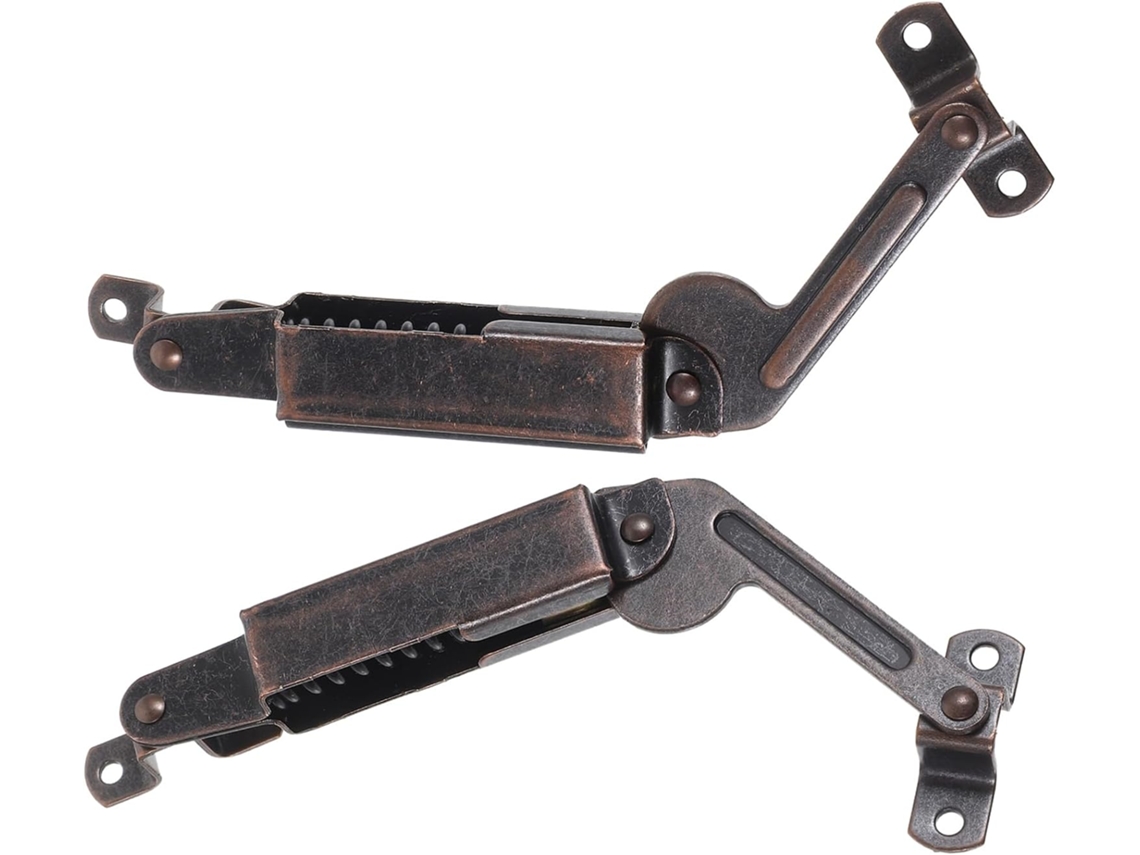 2 Dobradiças De Suporte Para Tampa E Reforçadas Caixas Joias Madeira,