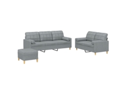 Sofa Set, Sofa Sets Vidaxl Cinzeto Tecido (n/a)