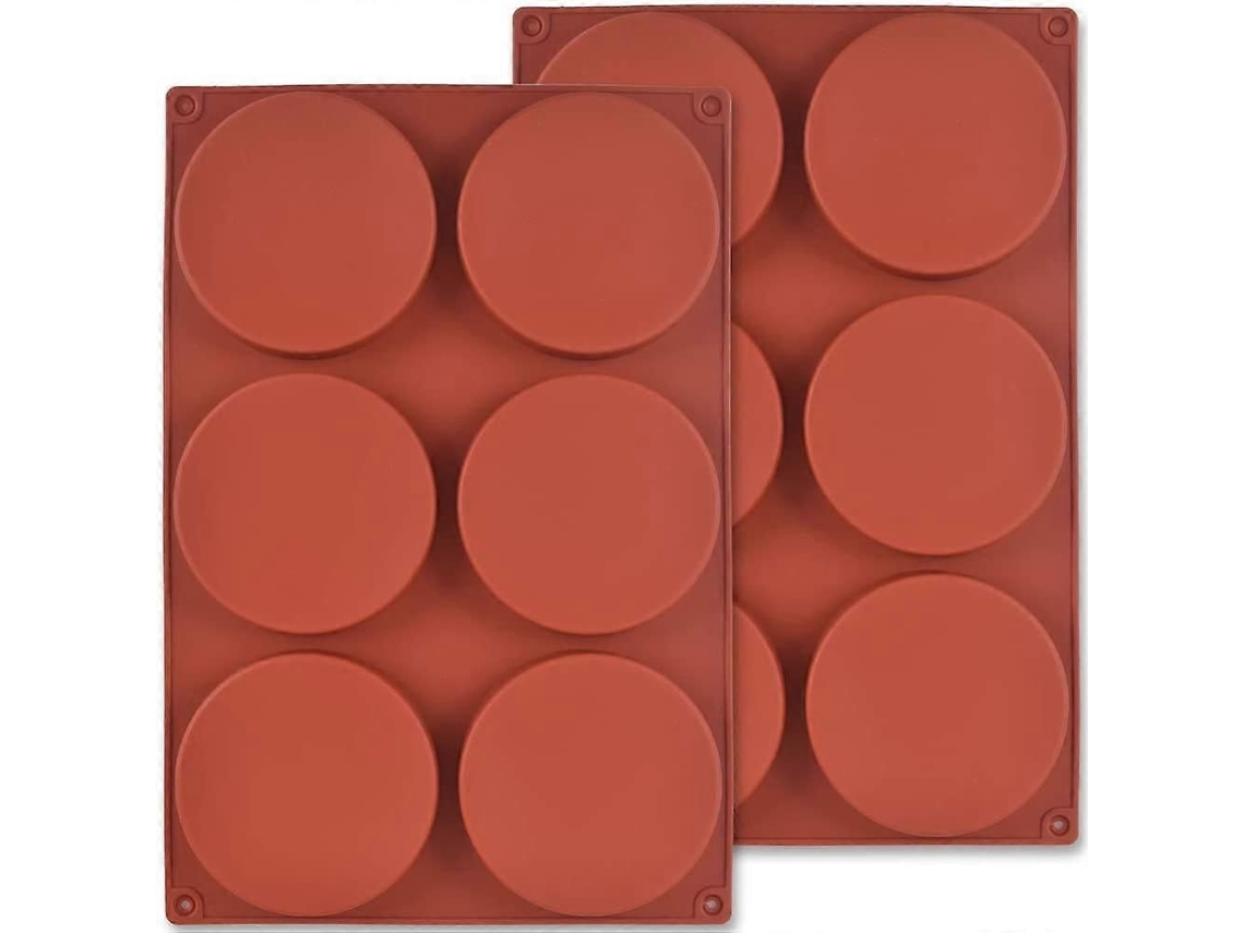 Forma Redonda De Silicone Para Bolo, 2 Pacotes Com 6 Cavidades De 4 Polegadas, Para Bolo, Porta-copos De Resina E Sabonete Artesanal