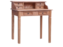 Vidaxl Secretária Com Gavetas 90x50x101 Cm Madeira De Mogno Maciça