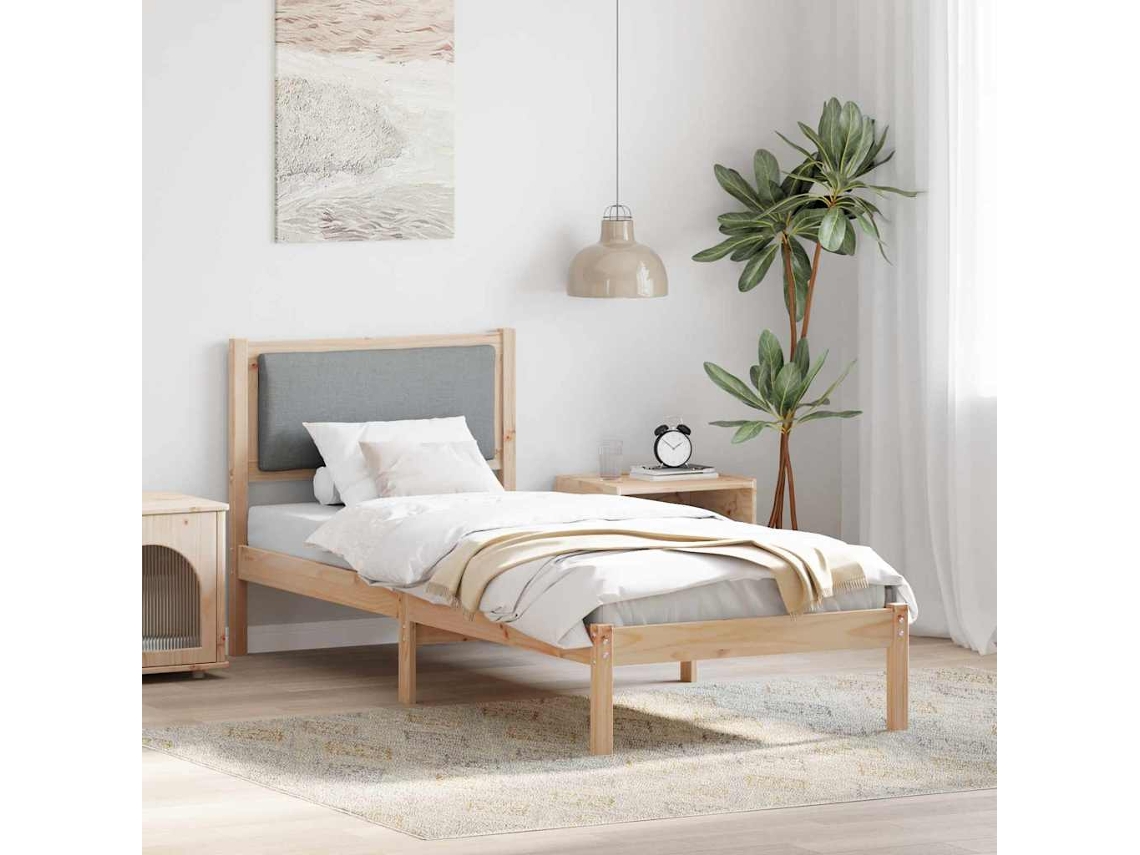 Vidaxl Estrutura da Cama com Cabeceira Cinzento claro 80 X 200 Cm