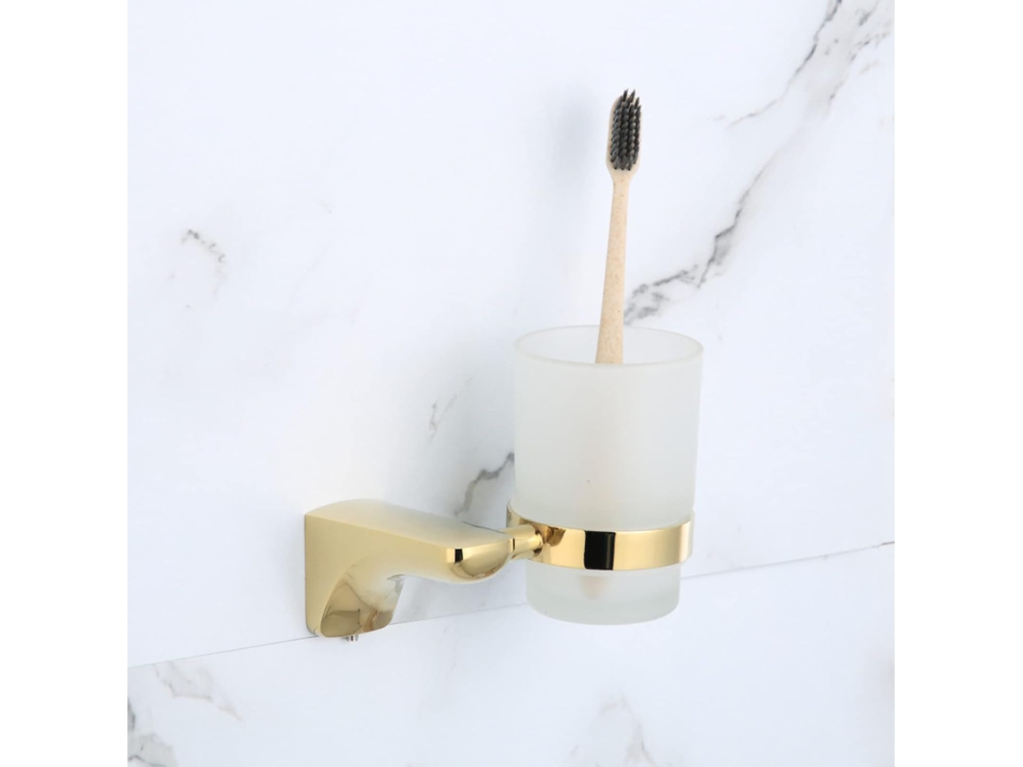 Conjunto De Acessórios Para Banheiro Com Luminária Pendente Dourada, Suporte Para Toalhas E Prateleiras, Para Uma Única