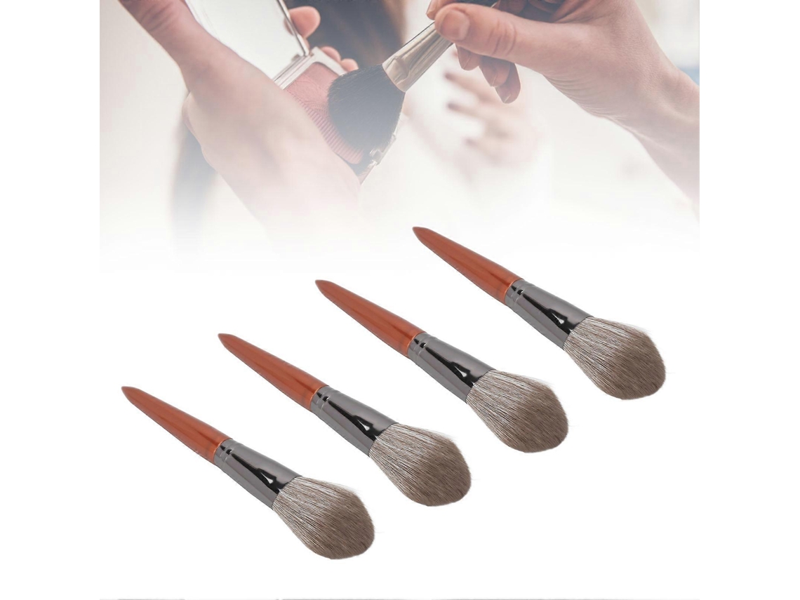 Pacote Com 4 Pincéis Para Pó Facial, Pincel Solto Para Pó, Ferramenta Essencial Para Maquiagem, Lã De Fibra Macia, Tamanho Grande Everley891