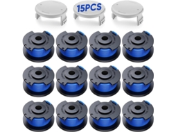 Pacote com 12 Carretéis de Fio com 3 Tampas Aparador de Grama para Ryobi Ac14rl3a/ac14hca HENTEN HOME