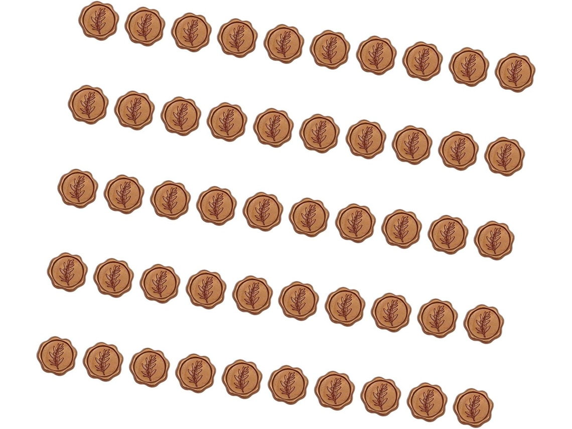 Embalagem Com 50 Adesivos Com Efeito De Cera Para Envelopes E Café