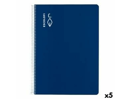 Caderno ESCOLOFI Azul Din A4 40 Folhas 5 Unidades