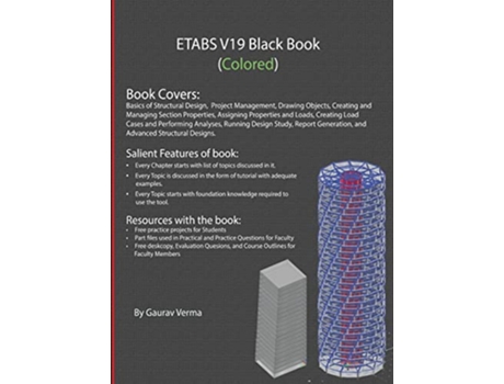 Livro ETABS V19 Black Book Colored de Gaurav Verma (Inglês)