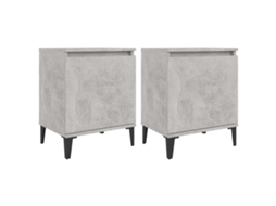 Bed Cabinet, Bed Cabinets Vidaxl Cinzeto Madeira Processada (n/a)