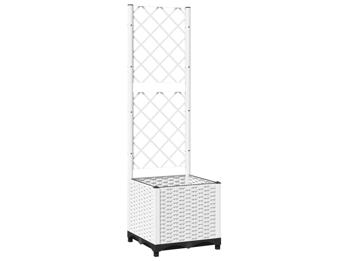 Vaso de jardim VIDAXL Branco Polipropileno (40x40x136 cm)