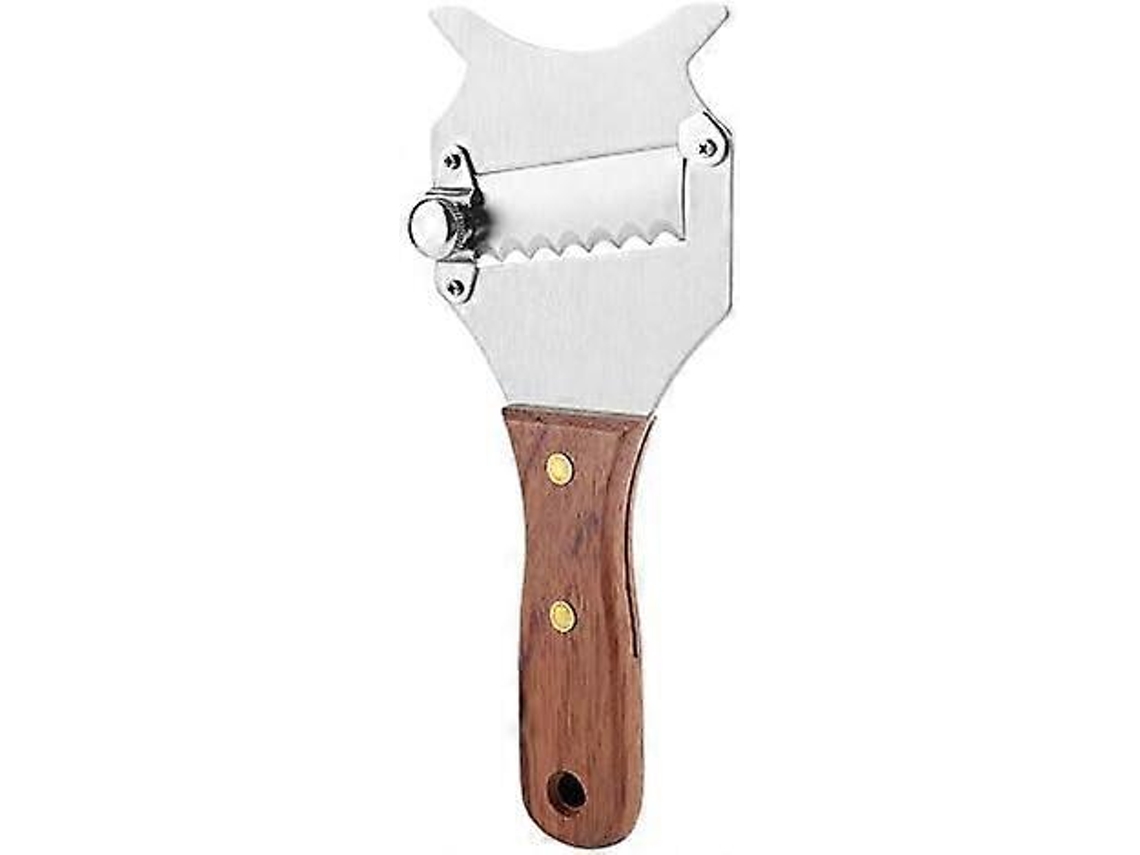 Cortador De Trufas Em Aço Inox/cortador Chocolate E Queijo Com Lâmina Ajustável Cabo Madeira Para Cozinha, Bolos, Confeitari Aquaforge