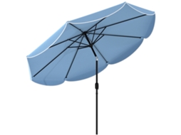 Guarda-sol Redondo Com 8 Varetas E Manivela, Ø265x235h Cm, Azul Celeste