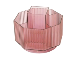 Porta canetas rotativo 360° de grande capacidade, plástico, rosa | S/MARCA