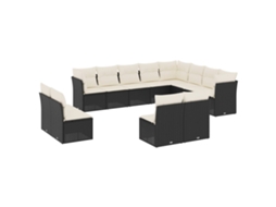 Garden Sofa Set, Garden Sofa Sets Vidaxl Preto Rattan / Vime (n/a)