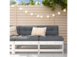 Vidaxl Sofás De Centro Para Jardim 2 Pcs Madeira Pinho Maciça Branco