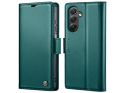 Capa Para Samsung Galaxy A34 5g Borboleta Fivela Litchi Textura De Telefone De Couro Rfid Antirroubo Azul Perolado