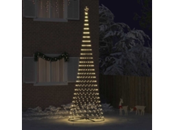 Vidaxl Árvore De Natal Led Com 555 Leds Branco Quente 500 Cm Metal