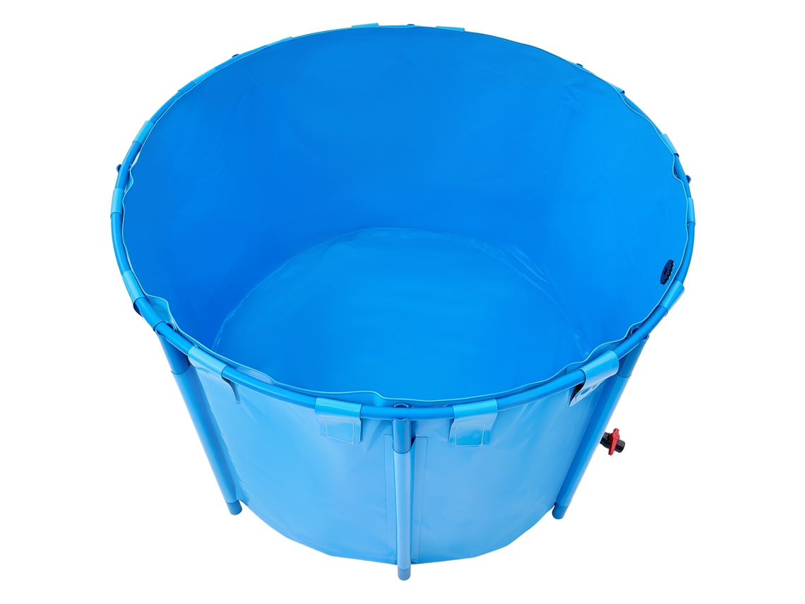 Tanque Succebuy De Lona Para Peixes 1700 L Tanque Acima Do Solo 150x150x100 Cm, Azul