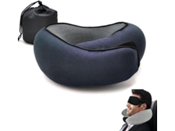 Almofada Cervical para Viagem, Almofada Cervical de Espuma Viscoelástica para Viagem, Conforto e Respirabilidade 360 Graus AQUAFORGE