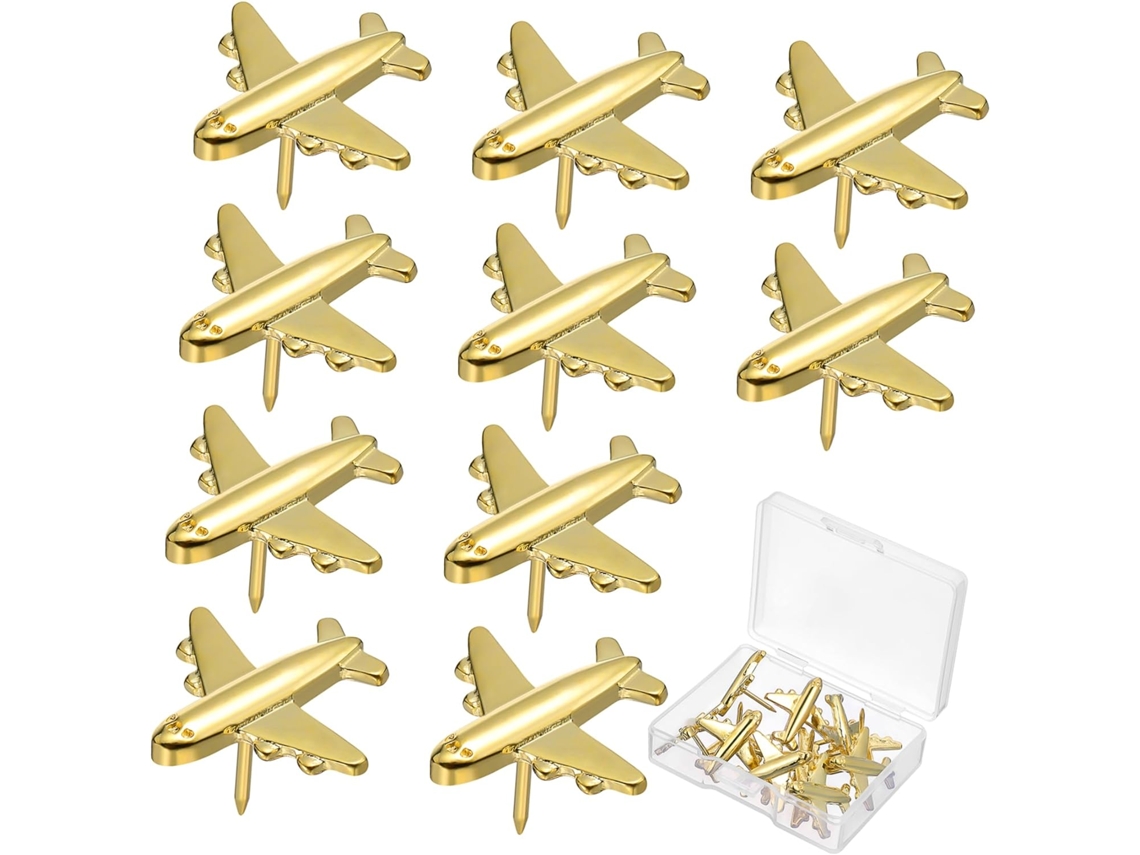 2 Série De Alfinetes Metal Em Formato Avião Para Pendurar Na Parede