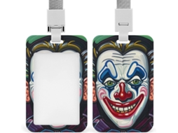 Porta Crachá Com Clipe, Estampa De Palhaço Malvado Fofo, Com Cordão, Ideal Escritórios, Reuniões De Negócios,