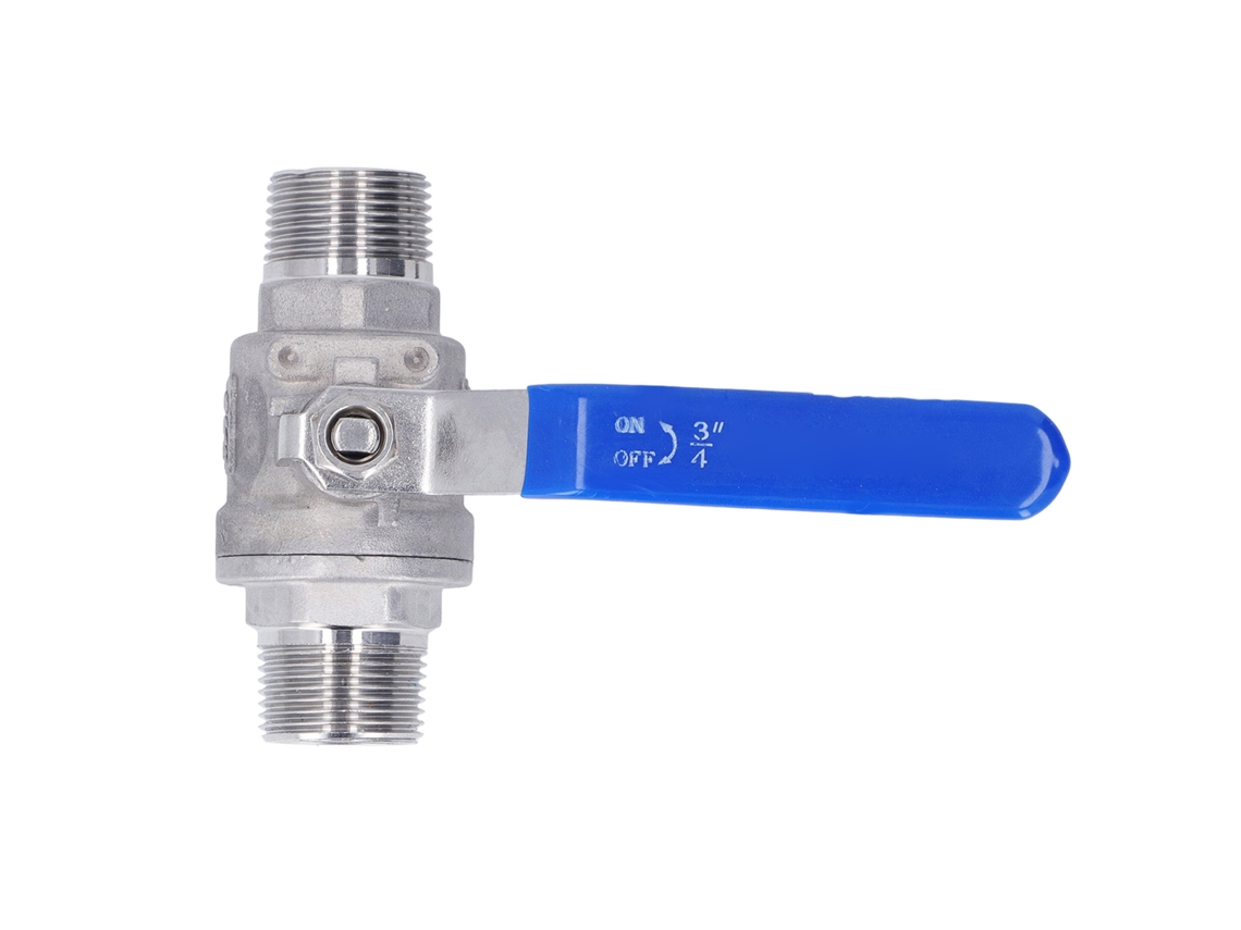 Válvula De Esfera Laxiscreed Em Aço Inoxidável 304 Npt 3/4" Com Duas Rosetas Externas